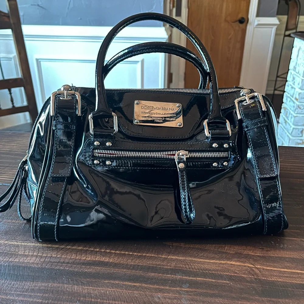 Black Dolce Gabbana Miss Patent leather purse. Barely used no longer need. - Picture 1 of 6